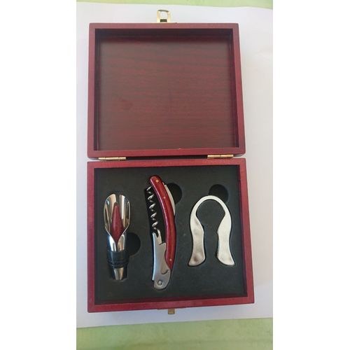 Set Sommelier Inox Et Bois