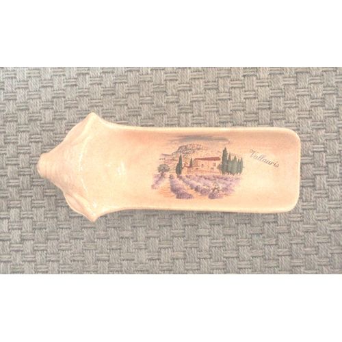 Porte Saucisson De Vallauris En Forme De Cochon Avec Paysage De Lavande Ou Repose Cuillère Ou Porte Couverts