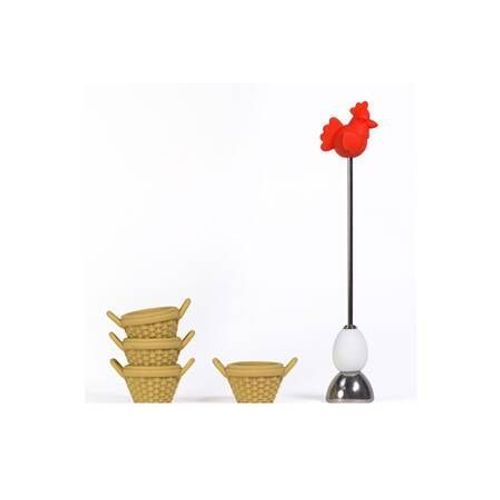 Cecoa 4 Coquetiers Silicone + Toqueur Oeuf