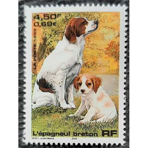 Timbre N° 3286 - Chien - L'épagneul Breton - 1999