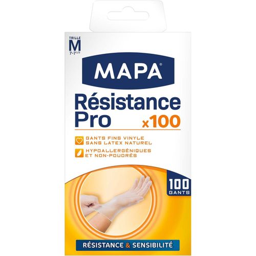 MAPA Boîte de 20 Gants Fins Résistance Pro - Taille M-7/7.5