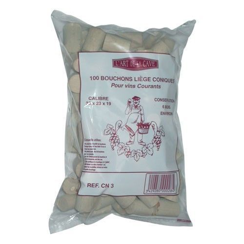 Bouchon Conique En Liège Pour Vin Courant X100 - 33x23x19 Mm