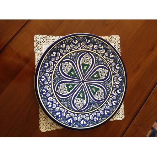 Plat En Faience Émaillée Artisanat Tunisien