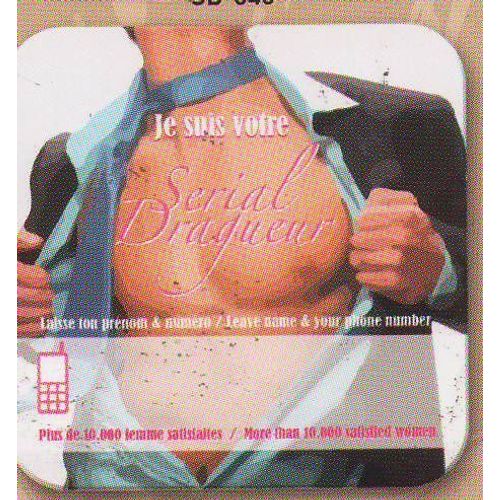Veritable Sous Bocks 9x9cm  6 Pièces  Je Suis Votre Serial Dragueur
