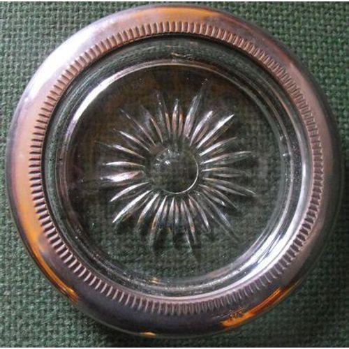 Dessous De Bouteille Verre Et Métal Argenté Silver Plate