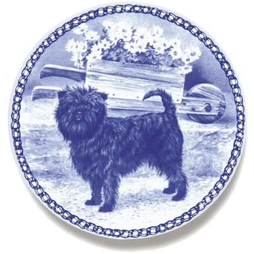 Assiette En Porcelaine Représentant Un Chien Affenpinscher