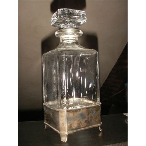 Carafe À Whisky Et Socle En Argent