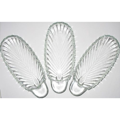 Lot De 3 Coupelles Pour Apéritif En Verre Forme Feuille