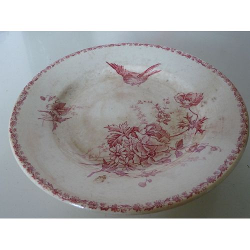 Plat Sur Pied Porcelaine Bourgeois Paris/Marseille Rose  1880/1910