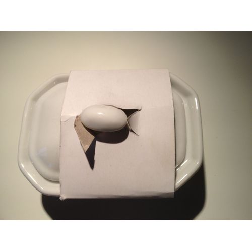 Terrine Octogonale En Porcelaine Blanche 11 X 8 Cm
