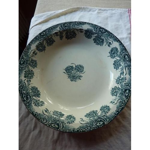 Plat De Service Rond Creux Motifs Chardons 1950