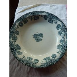 Plat De Service Rond Creux Motifs Chardons 1950