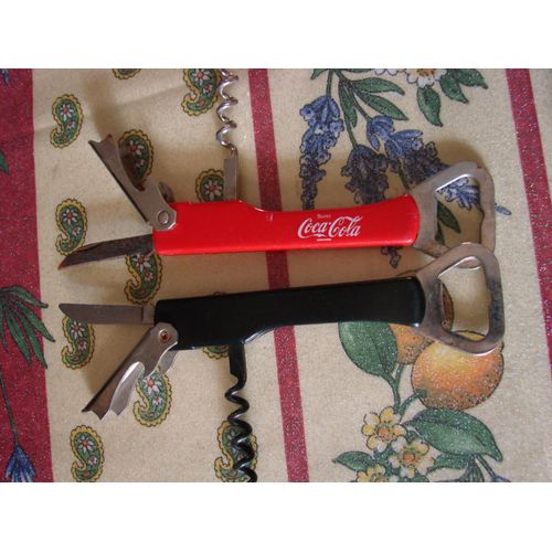 Decapsuleur, Ouvre Boite, Petit Couteau, Ouvre Bouteille, Ouvre Capsule, Lot De 2 Un Collector Coca Cola