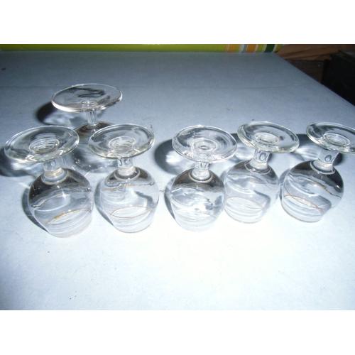 5 Verres  Loupes Et Doseurs Pour Digestifs 2 Cl  Marque De Dosage Dorée Chrd