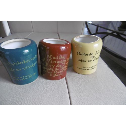 Lot De 3 Moutardiers "Maille"  - Vintage