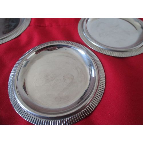 Lot De 5 Sous Verres En Métal Etang Remy Orfevrerie