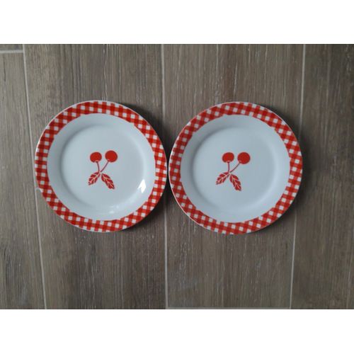 Lot De 11 Assiettes À Dessert Motif Cerises