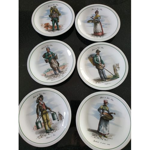Lot 6 Assiettes Porcelaine Métiers Du Vieux Paris