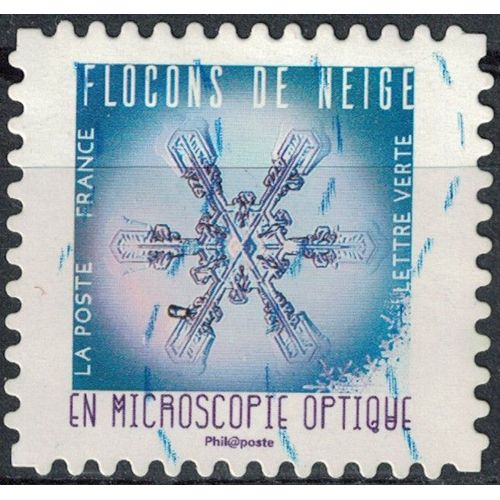 France 2018 Oblitéré Used Flocons De Neige En Microscopie Optique Timbre 9 Y&t 1634