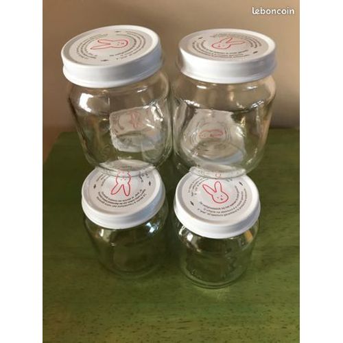 Lot De Petits Pots Bebe En Verre Avec Le Joli Couvercle En Metal