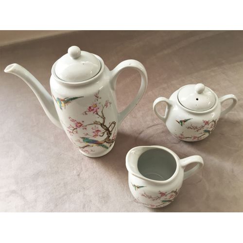 Ancien Service A Thé Café Asiatique Corée Céramique Porcelaine Art De La Table