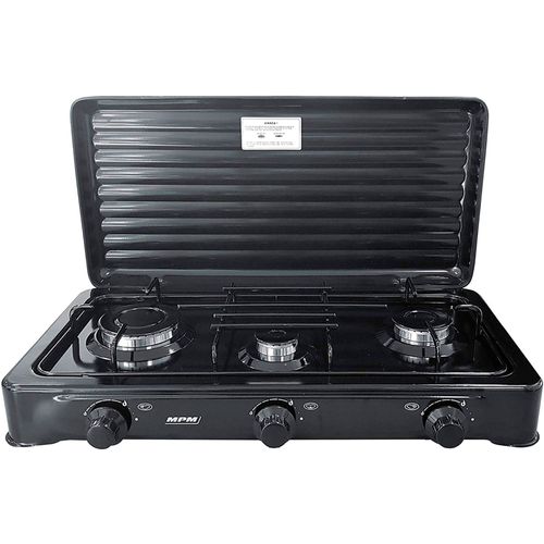 Gazinière Portable Pour Camping 3 Bruleurs Noir Noir Mpm Kn-03/1kb