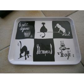 Plateau Petit Déjeuner Noir Et Blanc