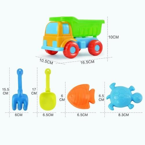 Kit De Jouets Pour Enfants, Camion De Plage, Pelle, Râteau, Moules Animaux, Bac À Sable De Jardin, Piscine, 5 Pièces/Ensemble