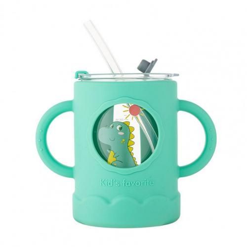 Tasse De Paille De Bébé Portable Anti-Brûlure À Double Poignée De 250ml Pour Le Ménage