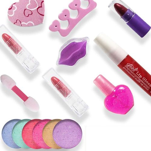Ensemble De Maquillage En Forme De Papillon Pour Fille, Jouet De Princesse, Rouge À Lèvres, Ombre À Paupières