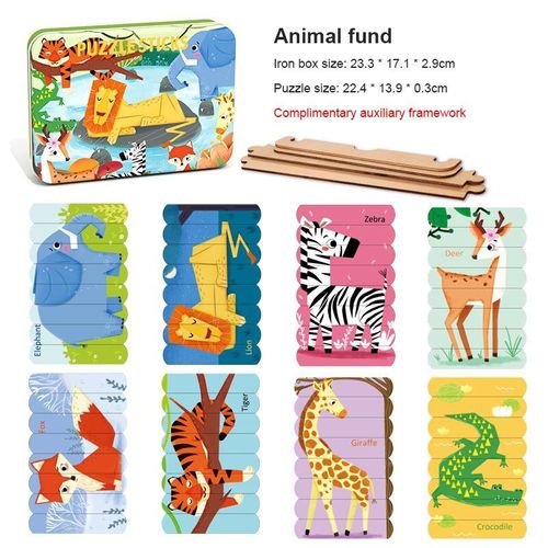Boîte En Fer Puzzle Pour Enfants, Éducation Précoce, Illumination Cognitive, Dinosaure, Princesse, Animaux, Jouets, Cadeau
