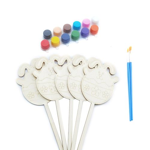 Jouets De Pâques Peints À La Main, Ensemble De Peinture De Style Unique, Jouet Artisanal Mignon De Maternelle, Décoration De Maison, Bricolage, 2021