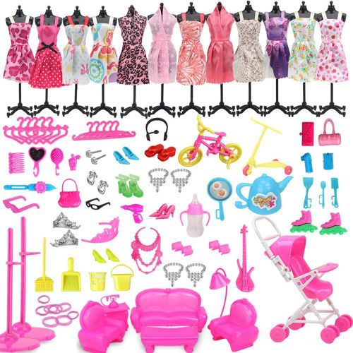 Accessoires De Poupée Pour Bébé, Robe, Chaussures, Mini Robe, Sacs À Main, Couronne, Cintres, Lunettes, Jouet Pour Enfants, 1 Ensemble