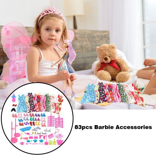 Accessoires De Poupée, Tenues, Manteau, Robe, Ensemble De Vêtements, 10 Jupes Et 73 Accessoires Pour Bébé, Jouet Pour Enfants, 83 Pièces
