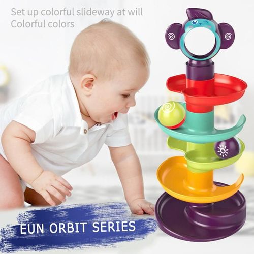 Bloc De Construction De Piste Pour Bébé De 1 À 2 Ans, À 5 Niveaux, Boule De Musique, Tour De Glissement, Jouet Éducatif