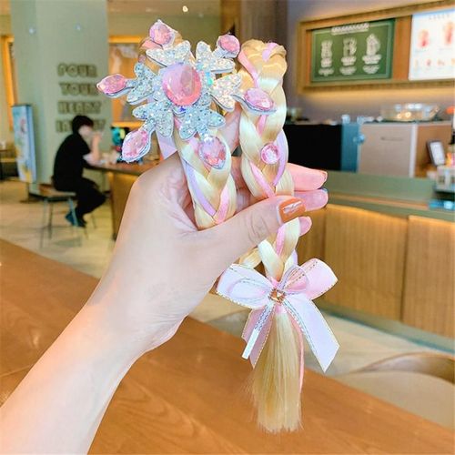 Serre-Tête Tressé Élastique Pour Enfant, Serre-Tête À Fleurs Tissées À La Main, Couvre-Chef Pour Queue De Cheval, Accessoires De Coiffure Tendance