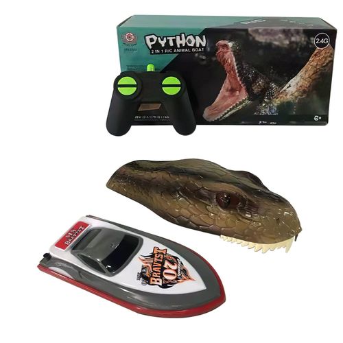 Bateau De Course Électrique Rc, 2.4g, Haute Vitesse, Simulation Tête De Serpent, Jouet De Farces, Télécommande, Bateau De Course
