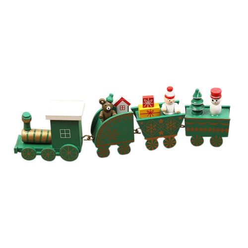 Train En Bois De Noël Avec Jouets Du Père Noël, Petits Trains Pour Enfants, Décor De Table À La Maison, Décorations De Fête, Cadeau Artisanal D'Art
