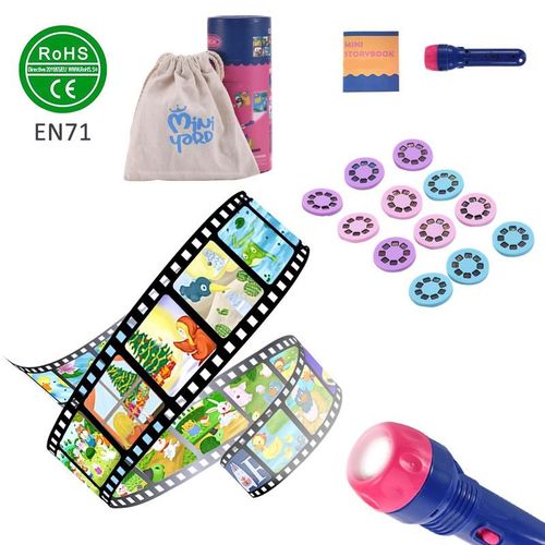 Mini Projecteur, Torche, Jouets Éducatifs, Lampe De Poche Pour Enfants, Livre D'Histoire, Lumière De Sommeil, Lampe De Projection Led, Ensemble De Spectacle De Conte De Fées