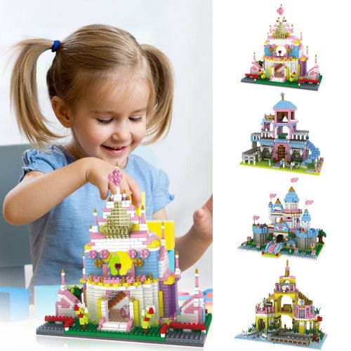 Mini Blocs De Construction Pour Enfants, Puzzle À Assembler, Jouets Pour Enfants, Château De Princesse