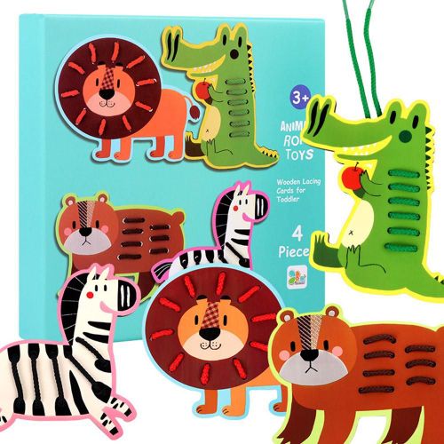 Puzzle En Bois, Jeu D'Enfilage, Animal Et Fruit, Amusant, Copie Montessori, Jouets Pour Bébé, Éducation Précoce