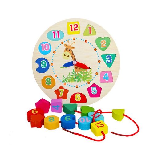 Jouet En Bois Pour Bébé, Réveil, Modèle Animal De Dessin Animé, Corde Numérique, Puzzle De Couleur, Jouets Éducatifs Précoces Montessori, Cadeau