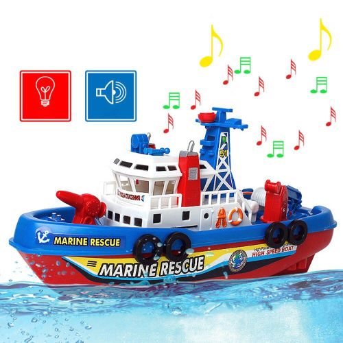 Bateau De Pompiers Électrique Pour Enfants, Jouets Éducatifs, Pour Développer Les Compétences Pratiques Et La Réflexion, Pulvérisation D'Eau, Musique, Son Et Lumière