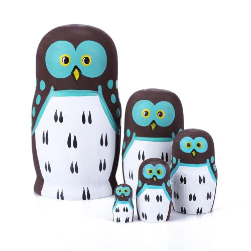 Poupées Russes Matryoshka À Motifs De Hibou Canard, Ensemble De Poupées Emboîtables Faites À La Main, Jouets De Décoration Pour La Maison, Cadeaux, 5/10 Pièces