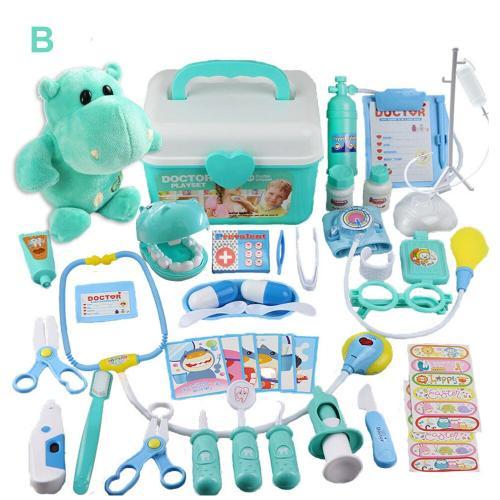 Ensemble De Jouets Pour Enfants, Jeu De Simulation, Médecin, Infirmière, Valise Portable, Kit Médical, Jouets De Jeu De Rôle Éducatifs Pour Enfants Avec Poupée En Peluche, 42 Pièces