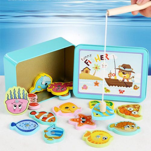 Jouets De Poisson Magnétique En Bois Durables, Puzzle Éducatif Pour Enfants, Jeu Amusant Pour Bébés, Cadeau De Noël, Jouets Éducatifs Précoces