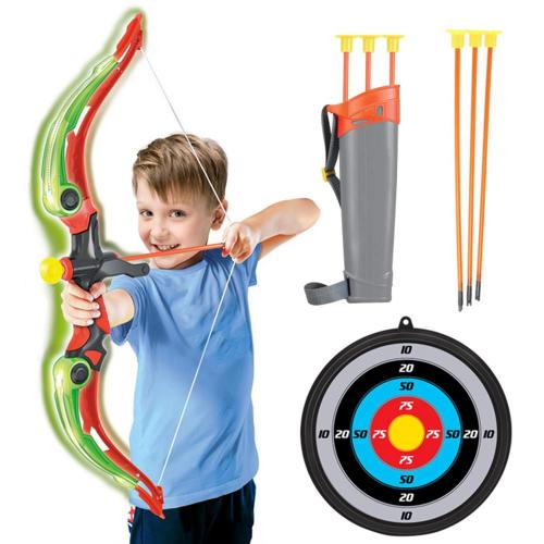 Jeu de tir à l'arc et flèches pour enfants, LED, lumineux, pour  l'extérieur, cible amusante