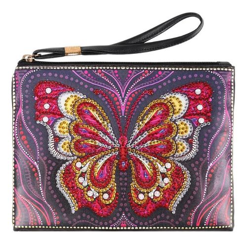 Sac De Rangement Pour Femmes, Bricolage, Peinture Diamant Papillon, Forme Spéciale, Portefeuille, Pochette Organisateur, Sac De Rangement, Broderie Point, Cadeau De Noël