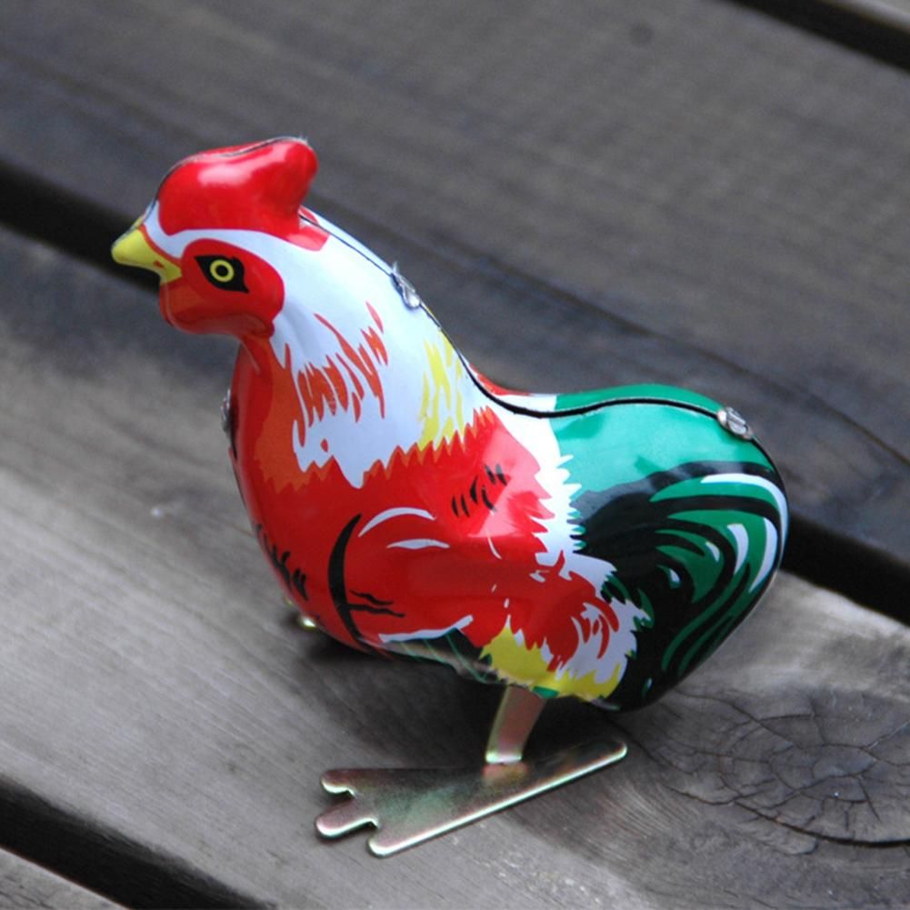 Jouet Vintage En Métal, Horloge De Poulet, Fait À La Main, Moteur À Ressort, Jouets Coq, Cadeau Amusant Pour Enfants, Couleurs