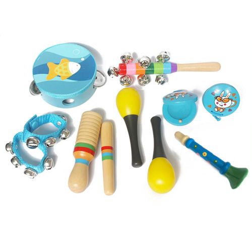 7 Ensembles De Jouets Éducatifs En Bois Pour La Petite Enfance, Hochets À Tambour, Ensemble D'Instruments De Percussion, Modèles Garçon Et Fille, Hochets À Tambour Pour Bébé